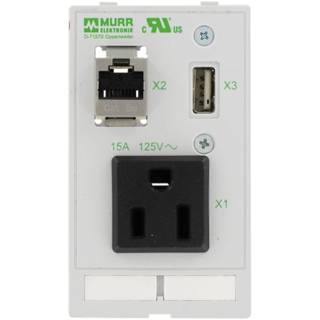 Murrelektronik MODLINK MSDD SINGLE COMBI INSERT USA NEMA 5-15, 1xUSB-A female/female + 1xRJ45 female/female 4000-68000-4030000